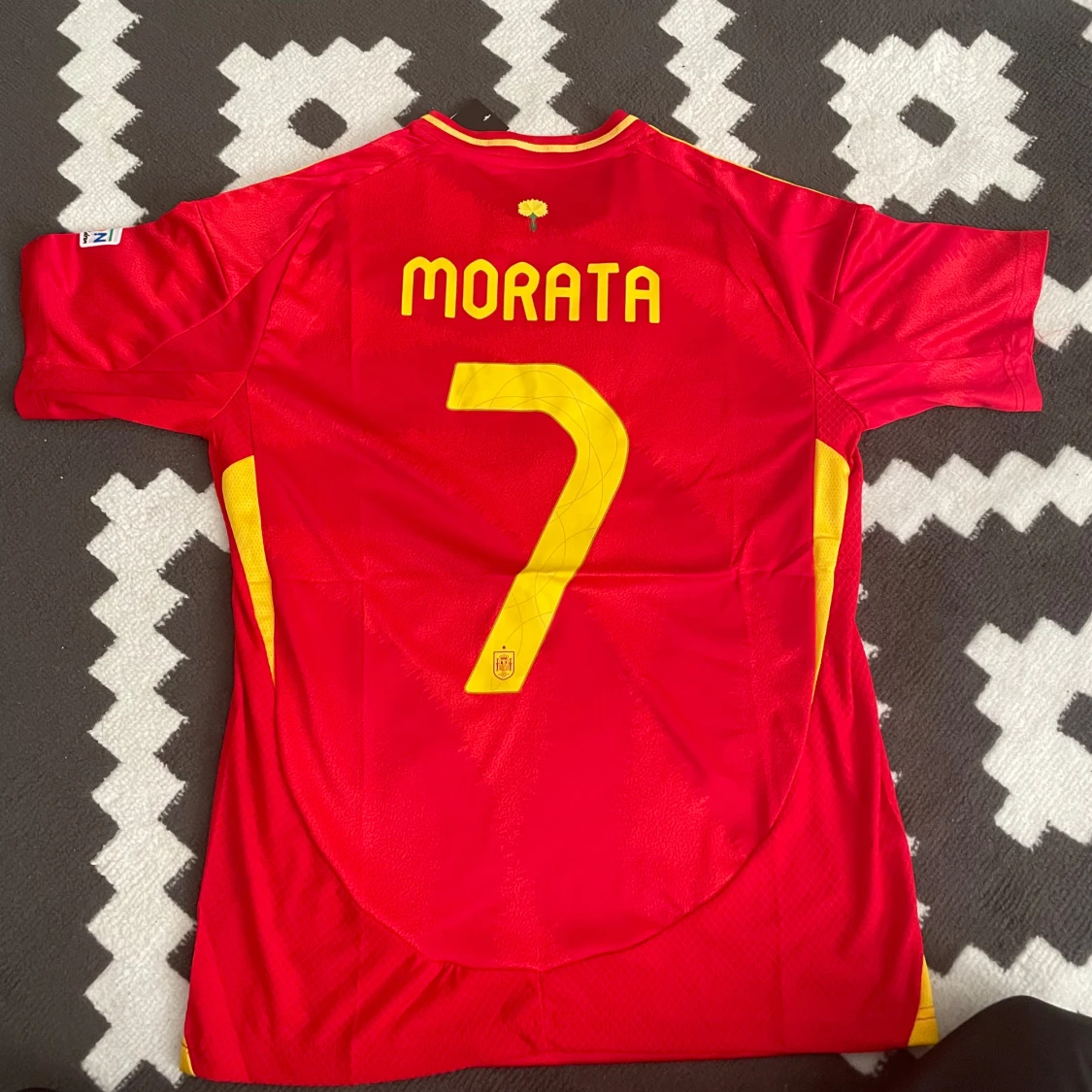 Röd Spanien fotbollströja med nummer 7 - 90