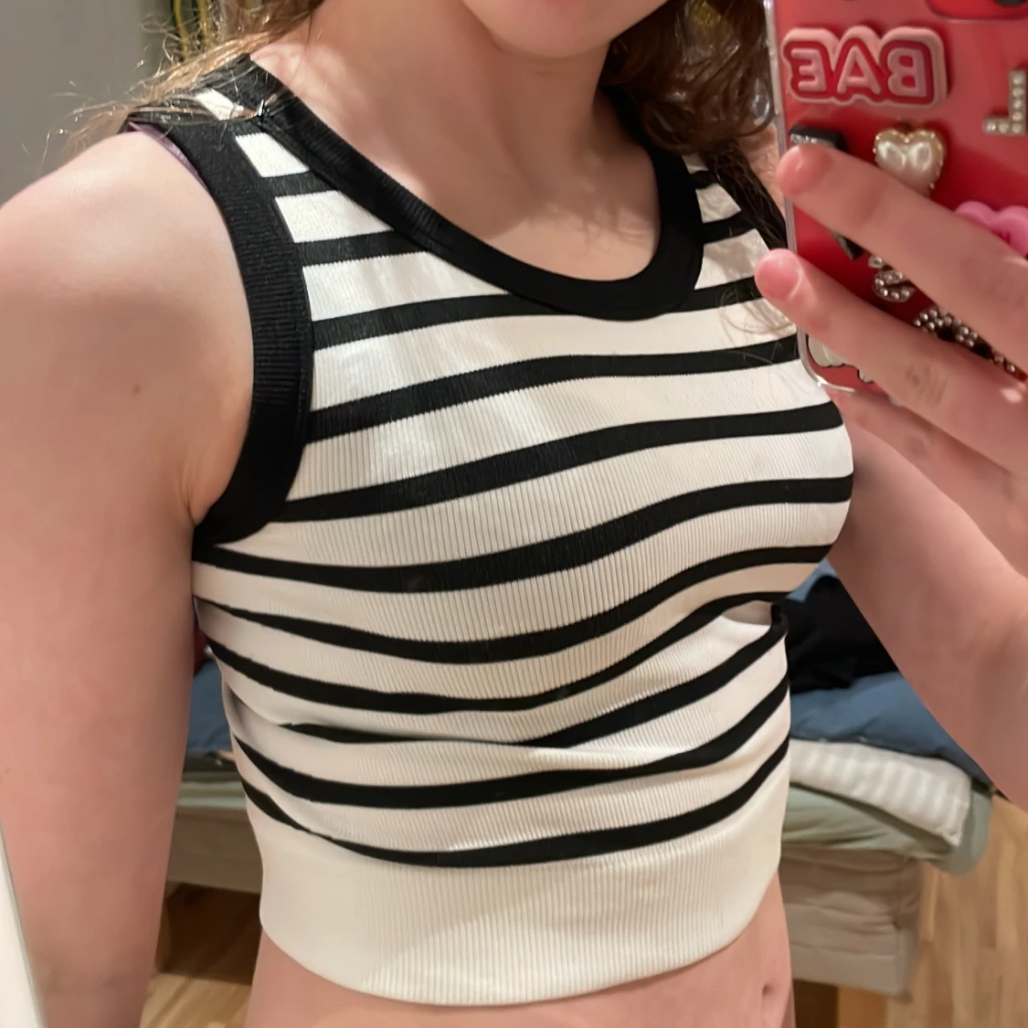 Randig ärmlös topp - 90