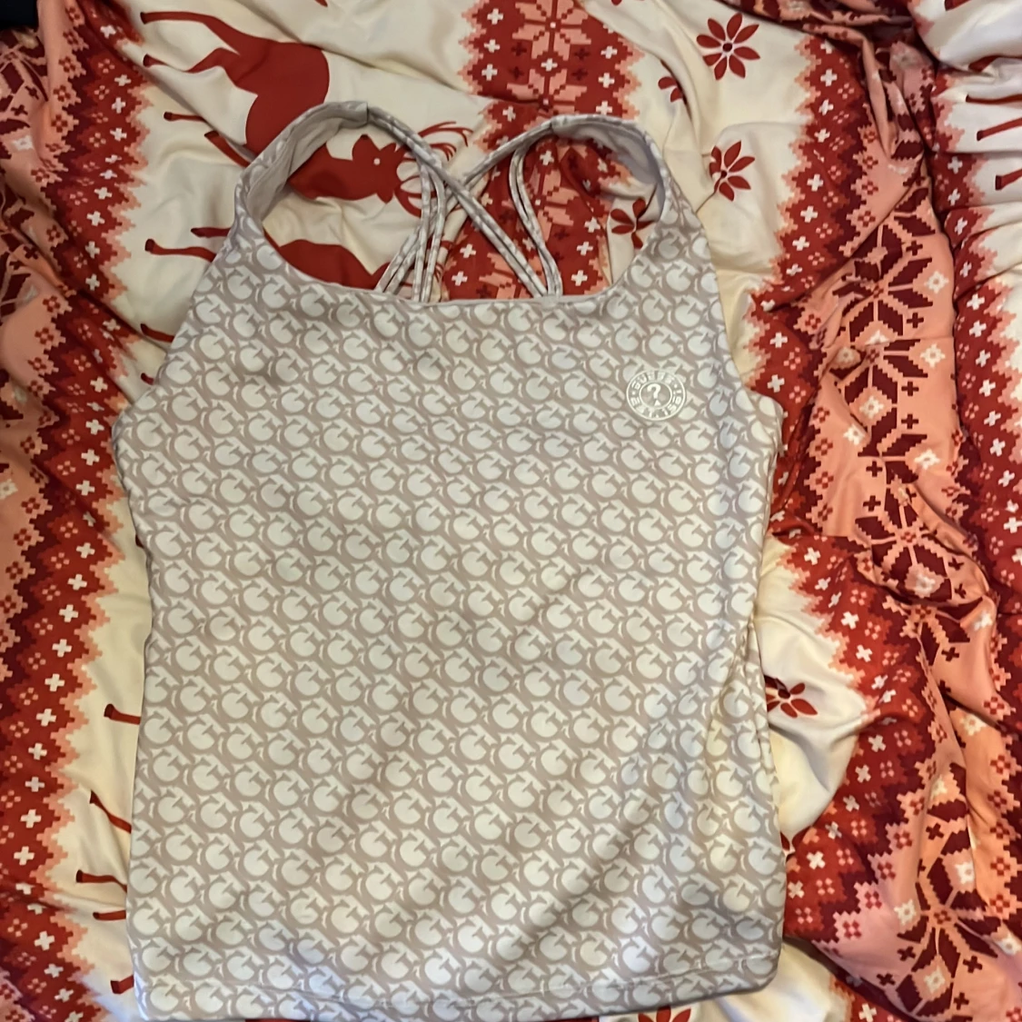 Beige mönstrad topp från Guess