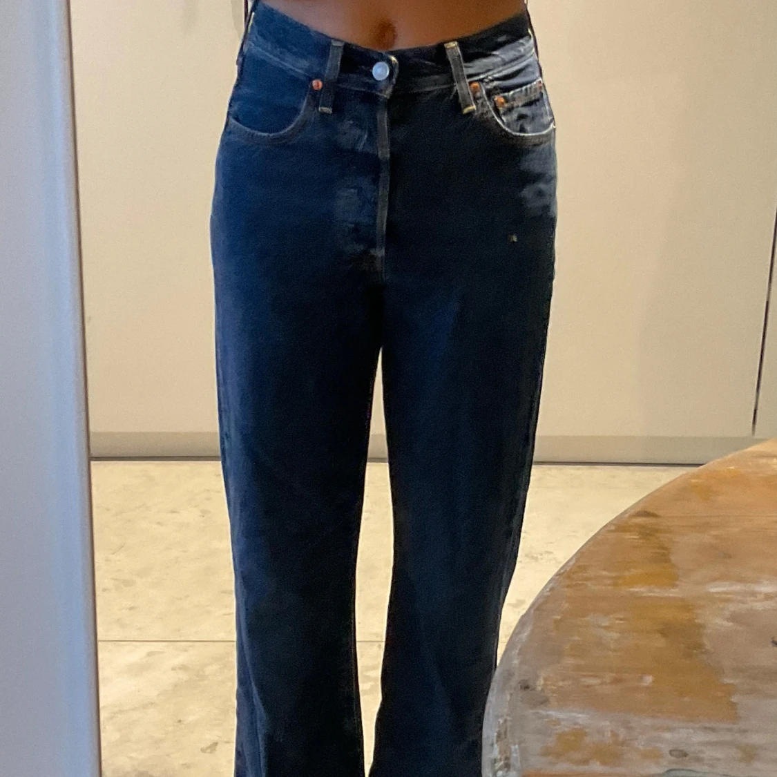 High waist straight jeans