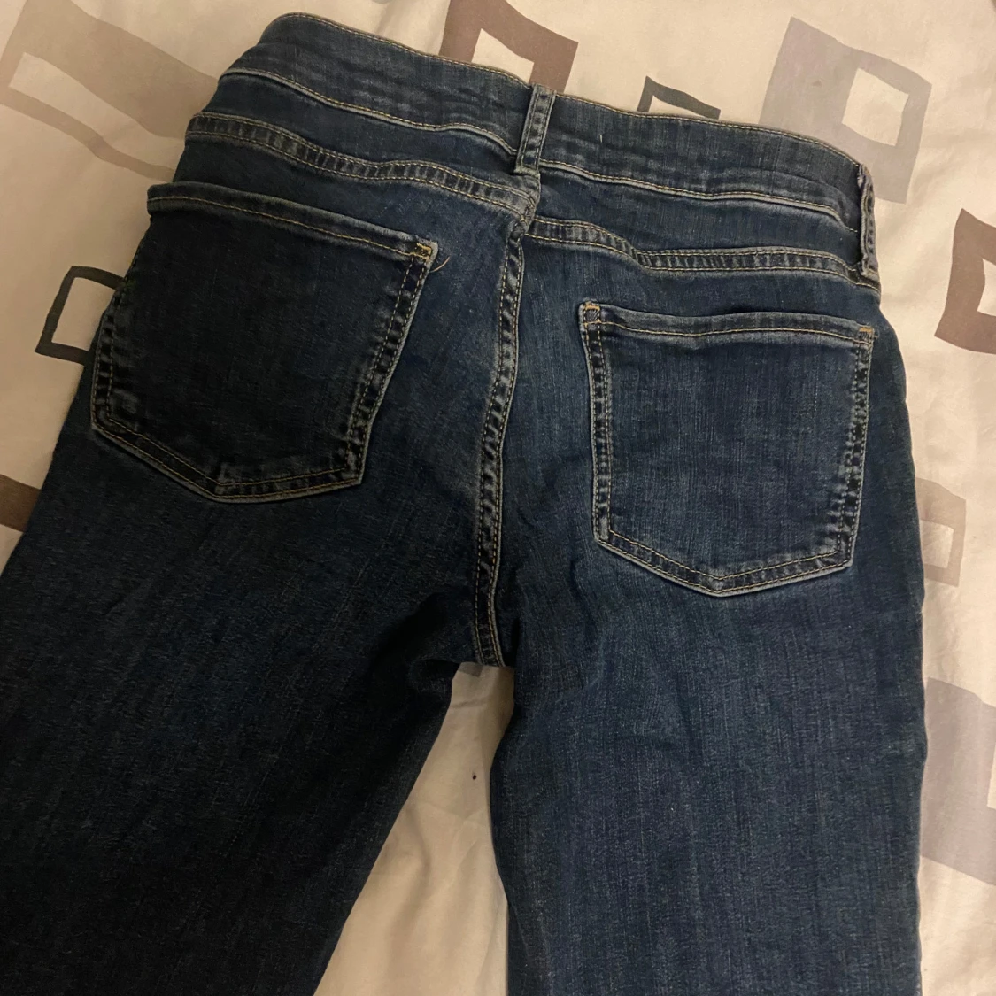 Blå lågmidjade bootcut jeans  - 91