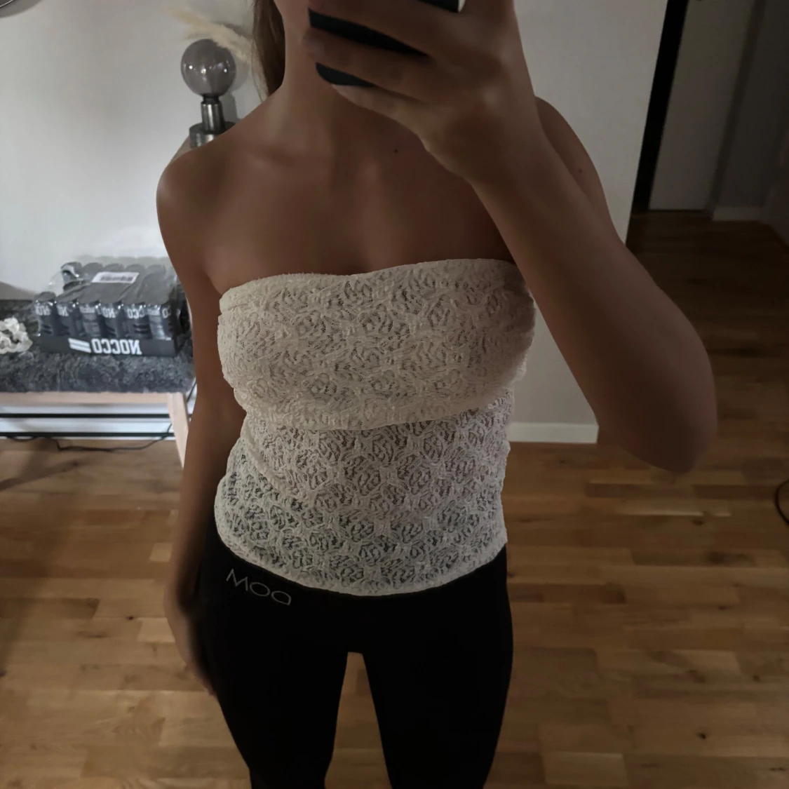 Vit spets tubtopp - 90