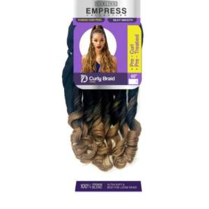 Curly Braid Long från Darling Empress är en 60-tums pre-curl och förbehandlad fläta med en silkeslen känsla. Den har en vacker brun färgton och är perfekt för att skapa långa, lösa flätor med en naturlig look.