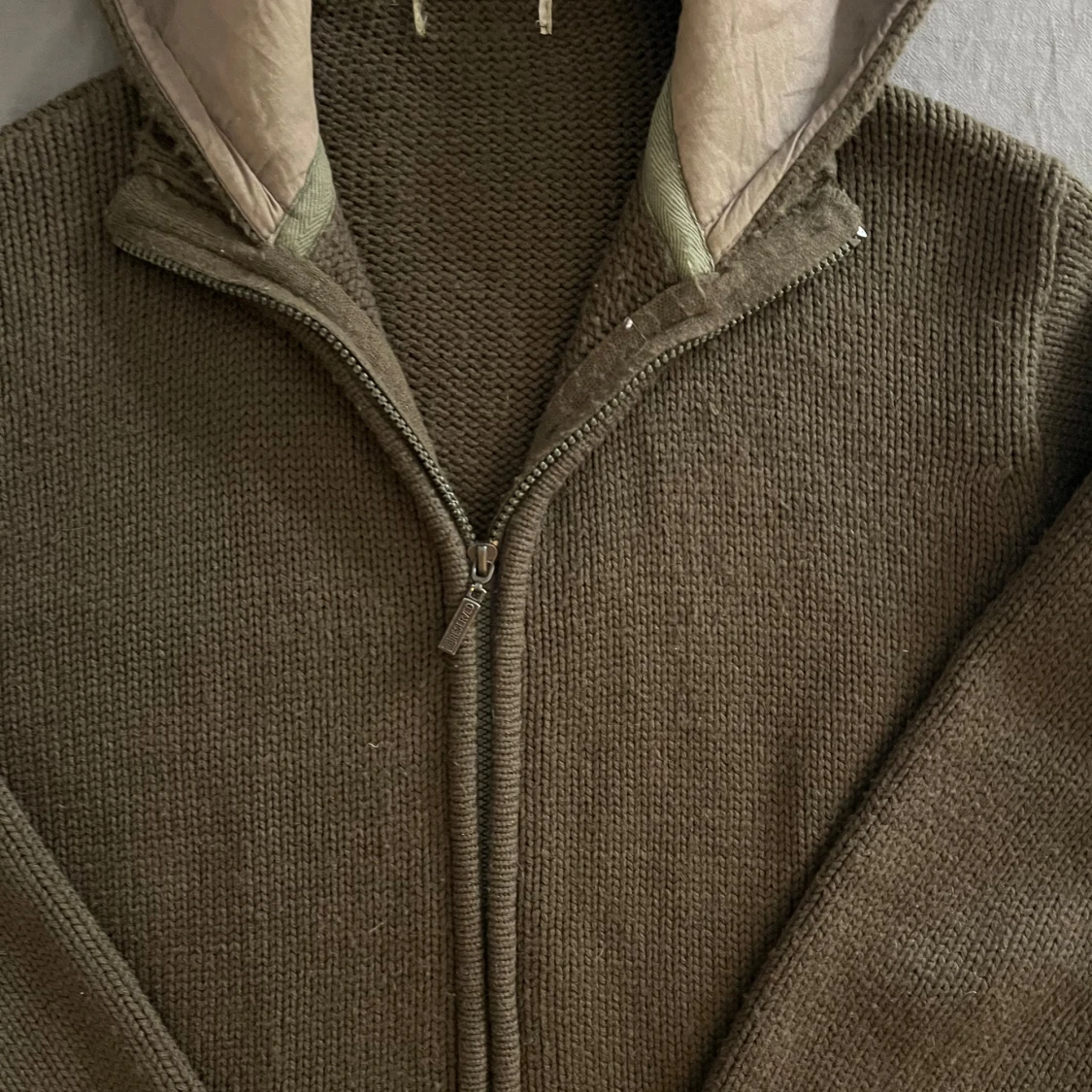Mörkgrön cardigan kofta herr - 2