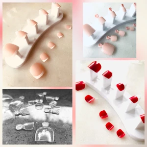 10 st valfria återanvändbara lösnaglar i olika färger inkl limpad - Välj 1 set med lösnaglar i olika färger: nude, röd och svart med fransk manikyr. Inkluderar även ett set limpads för enkel applicering. Perfekt för att snabbt fixa snygga naglar hemma.