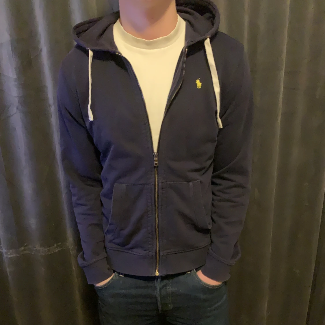 Mörkblå ralph lauren zip