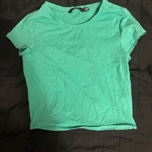 Grön t-shirt från H&M - Säljer en enkel och stilren grön t-shirt från H&M. Den har en klassisk rund hals och korta ärmar, perfekt för en avslappnad look. Passar bra till jeans eller shorts för en casual stil. 🌿