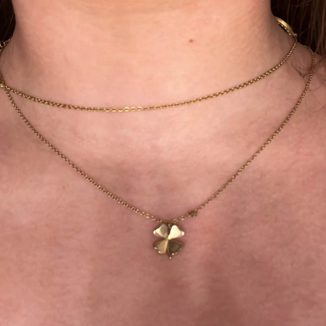Guldhalsband med fyrklöverberlock