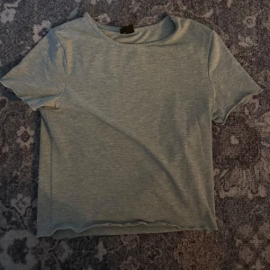 Grå t-shirt från Gina Tricot -  Grå t-shirt från Gina Tricot. Perfekt basplagg, använd men inga defekter⭐️Storlek S men cropad modell.