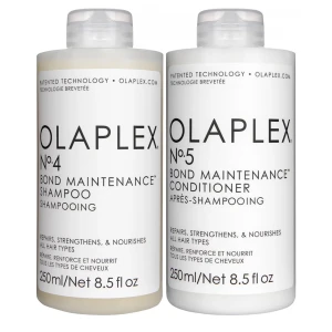 Olaplex No.4 och No.5 Bond Maintenance Shampoo och Conditioner - Säljer dessa då de inte passade mitt hår❣️ungefär 3/4 kvar 💗