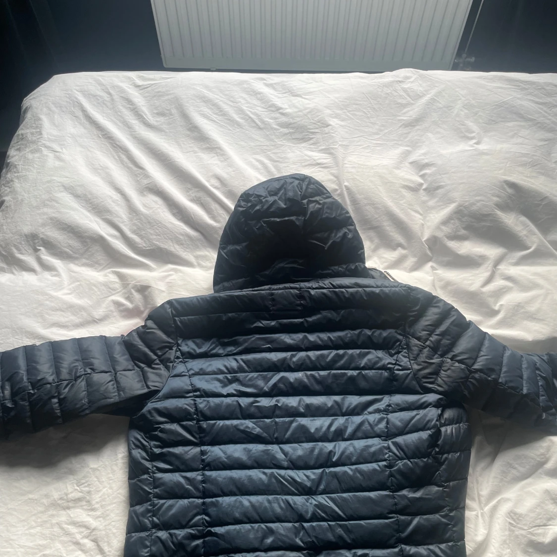 Blå colmar pufferjacka med huva - 90