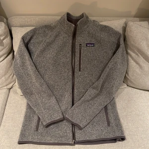 Grå fleece från Patagonia - Säljer en grå fleecejacka från Patagonia i storlek L. Jackan har en dragkedja framtill och är i mycket bra skick. Perfekt för höst och vår. Den har en stilren design med långärmade ärmar och en bekväm passform. Mycket trändig och hög efterfrågan så var snabb!