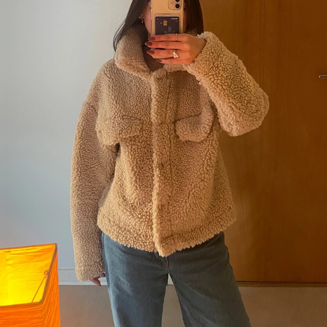 Beige teddyjacka från Gina - 90