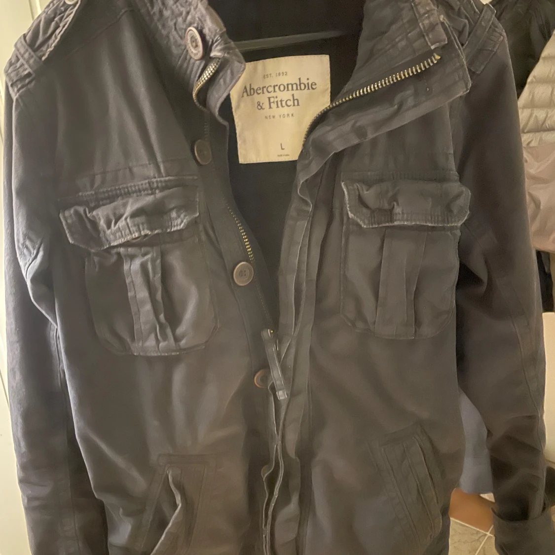 Marinblå feildjacka - 90