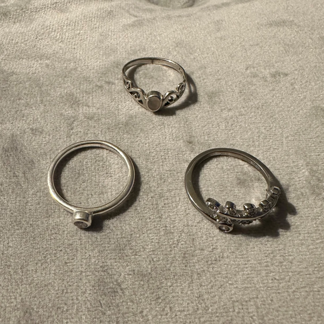 Tre silver ringar 925 sterlingsilver - 90