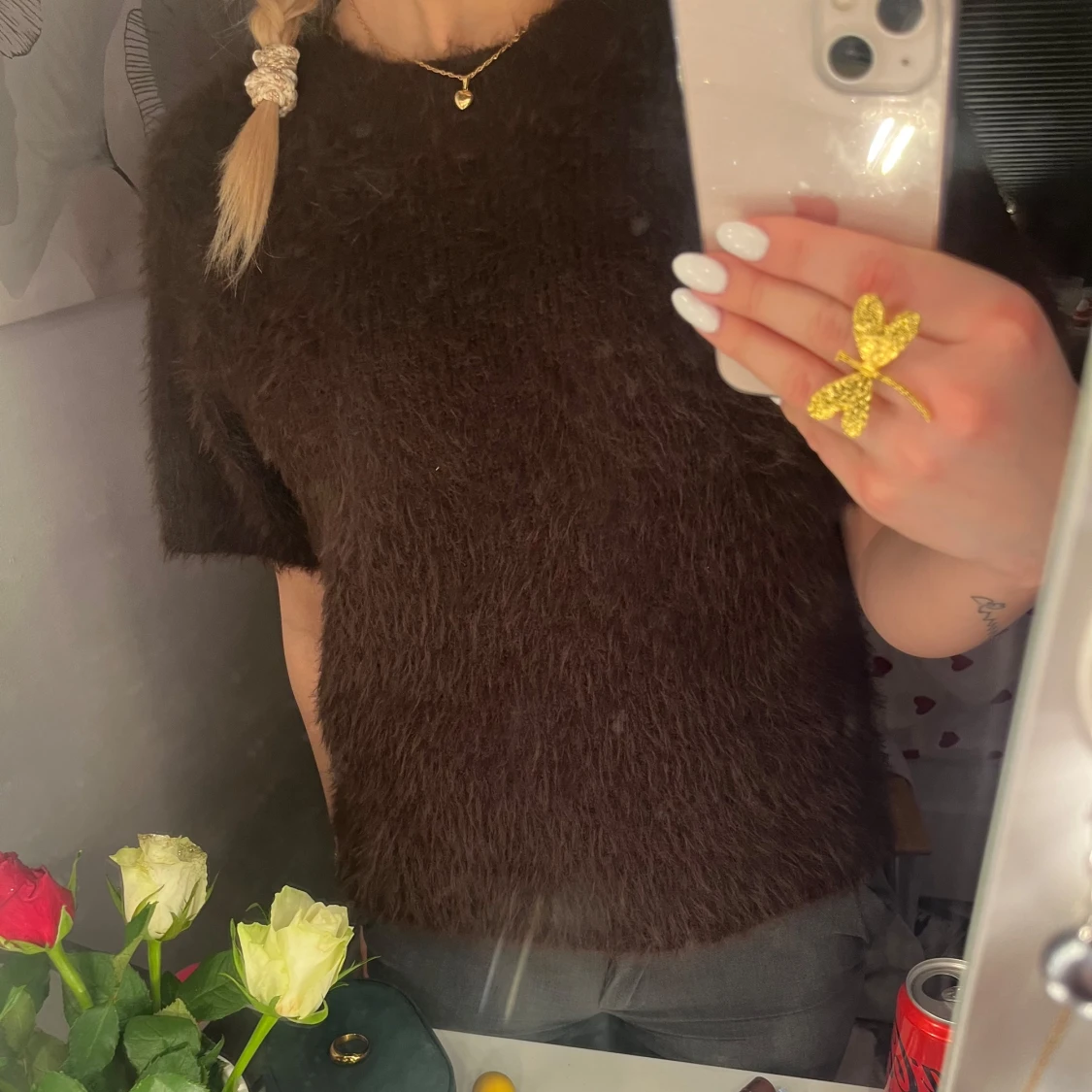 Brun fluffig tröja - 93