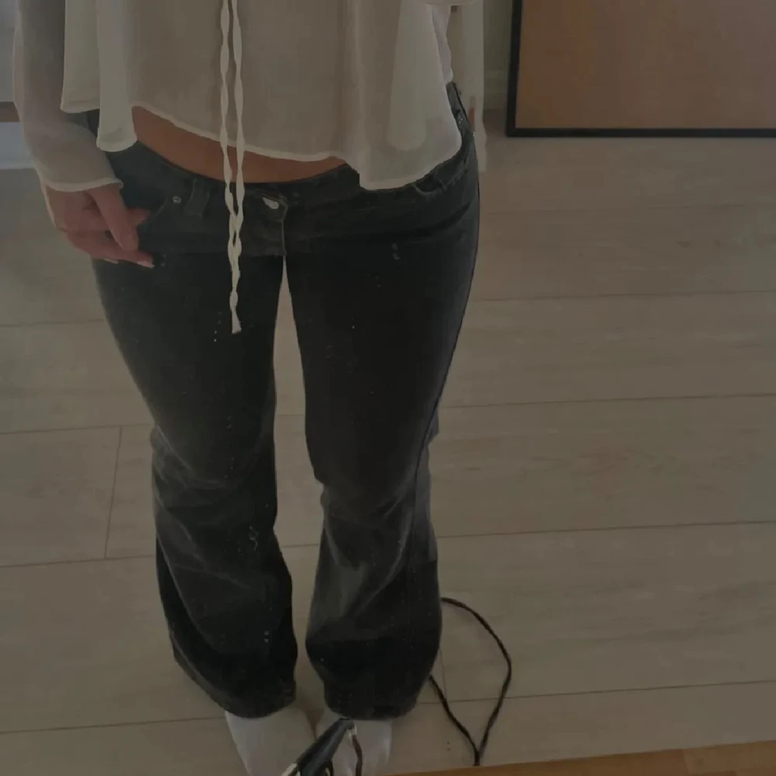 Black washed Y2K jeans - 90