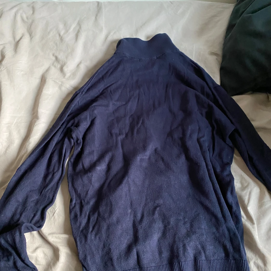 Marinblå halv zip - 90