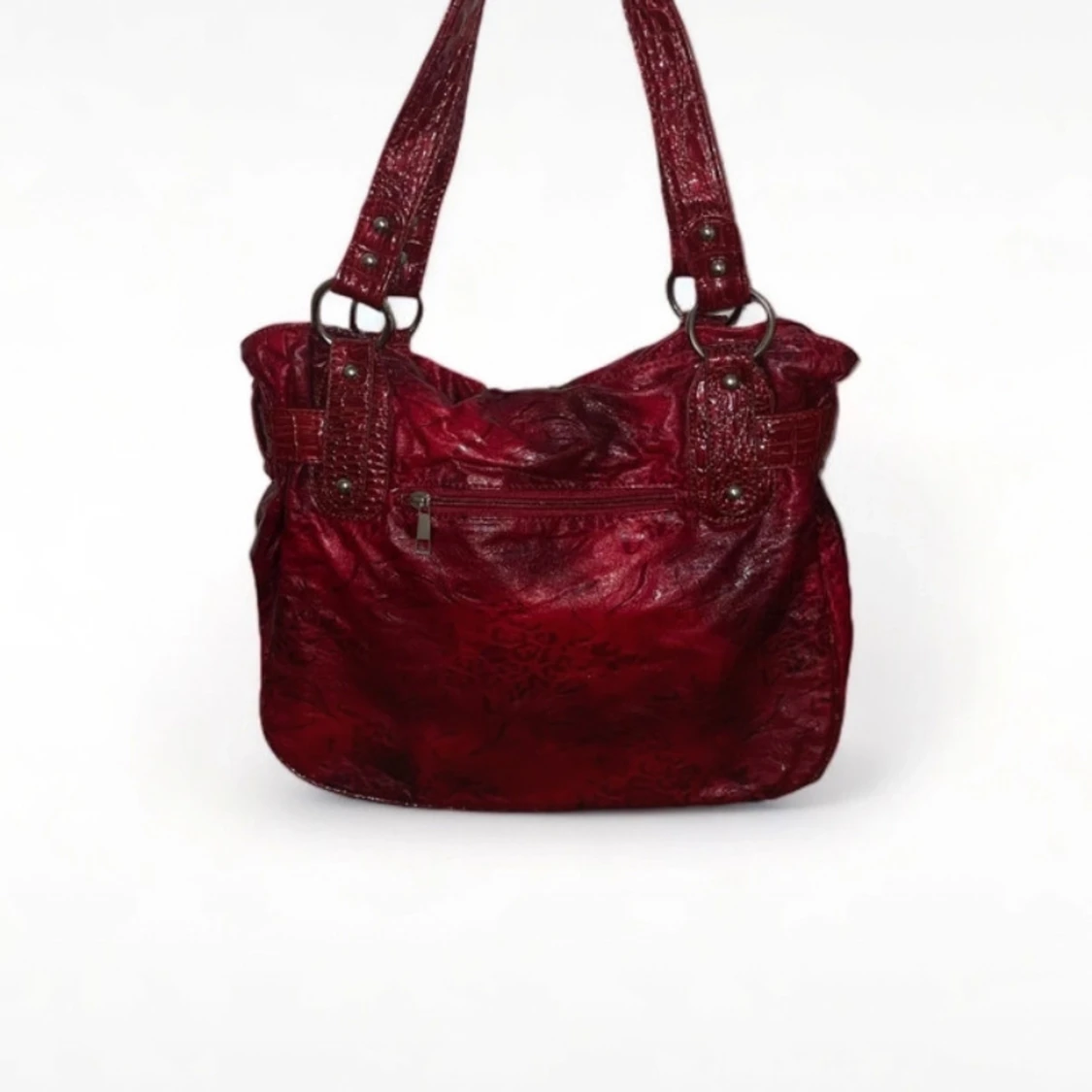 Röd axelväska med kedjedetalj - 91