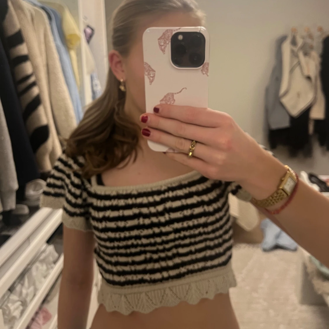 Randig stickad topp från Gina Tricot - 1