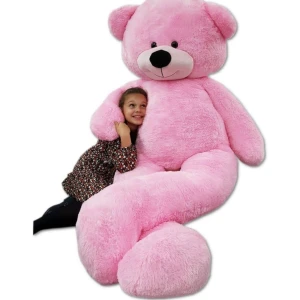 Stor rosa nallebjörn - En gigantisk rosa nallebjörn som är perfekt för kramar och mys. Den är 115 cm bred och 105 cm hög, vilket gör den till en imponerande och gosig vän.  Material Polyester, silikoniserade  fiberbollarPerfekt för barnrummet eller som en unik present till sitt partner. 