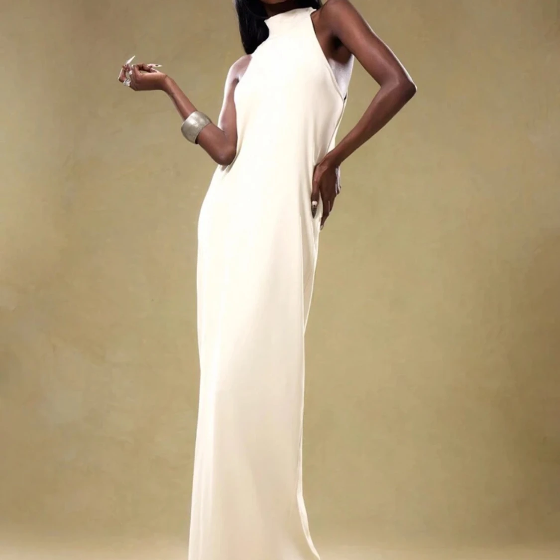 Creme långklänning