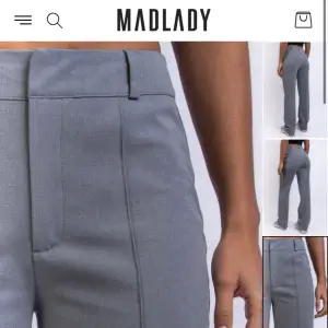 Gråa Mid waist kostymbyxor från madlady i storlek 32 Short. De är använda några gånger men inga defekter. Skrev för bilder och pris kan diskuteras💗 nypris 649