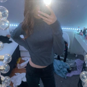 Grå polotröja från H&M - Säljer en stilren grå polotröja med långa ärmar. Perfekt för kyligare dagar och enkel att matcha med olika outfits. Tröjan har en klassisk design och är bekväm att bära.