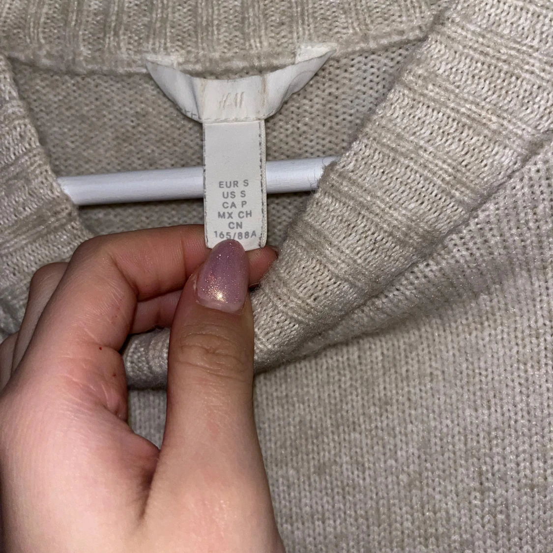 Vit stickad tröja från H&M - 2