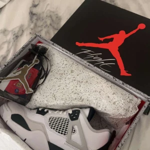 Jordans 4 military - Äkta jordans 4 som jag vill sälja. Mycket bra skick inte använt dom så mycket.  Mina crees skydd ingår också 