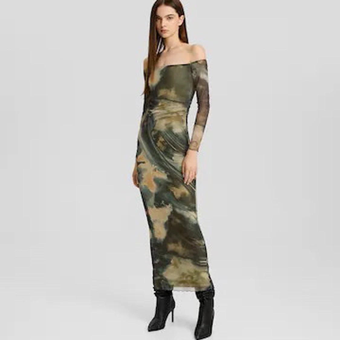 Maxi grön mesh klänning XS - 90