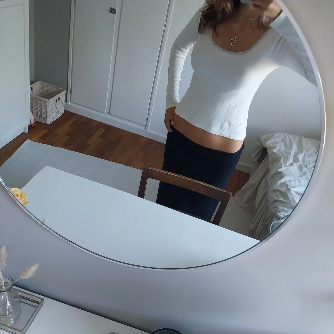 Vit långärmad topp - 90