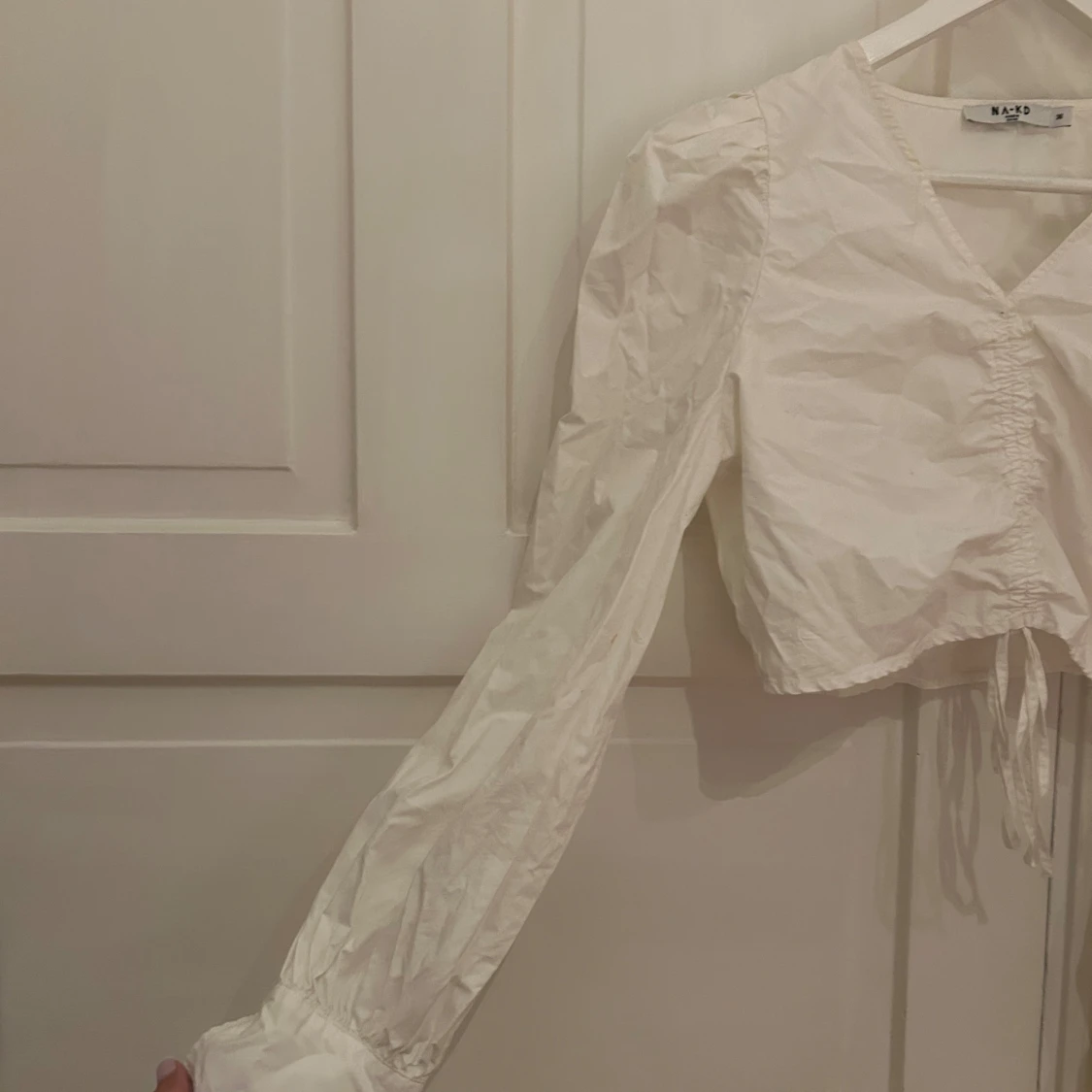 Vit långärmad blus - 90