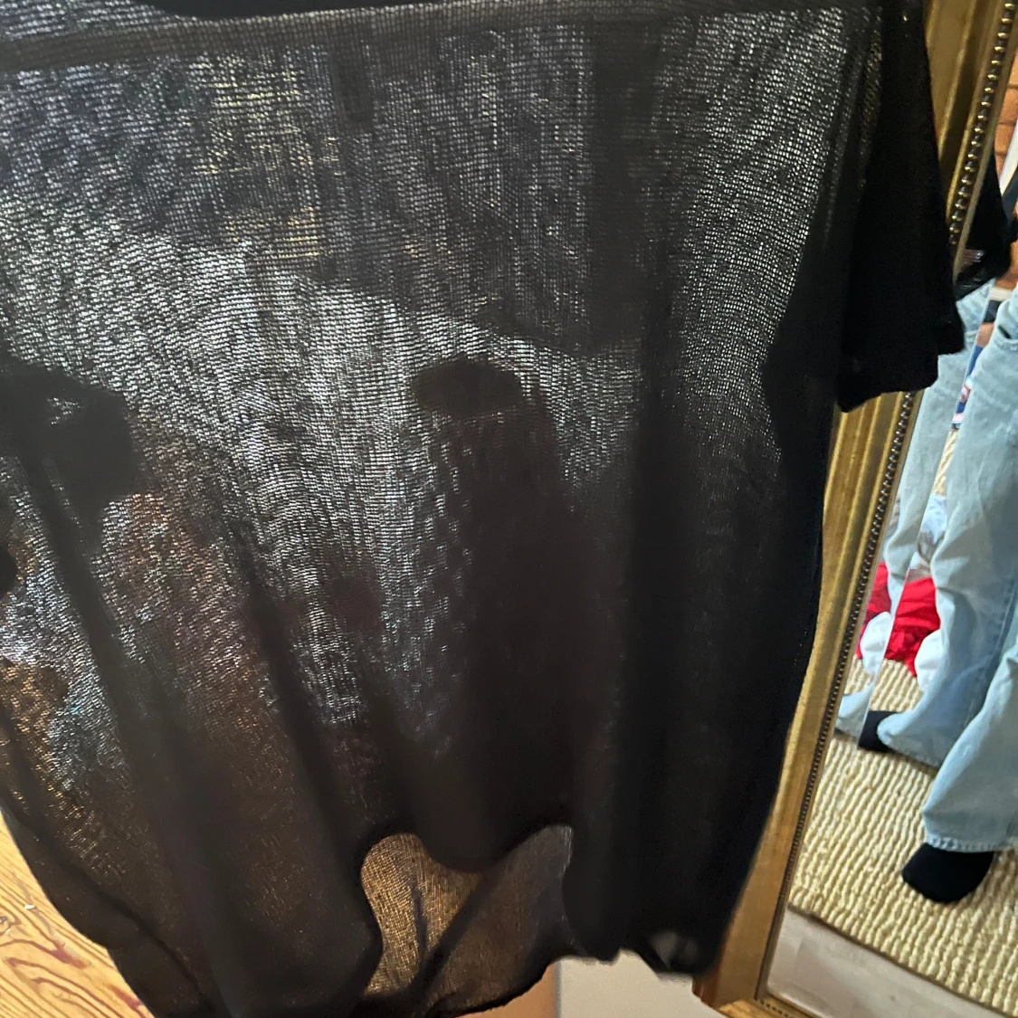 Svart blus genomskinlig  - 92