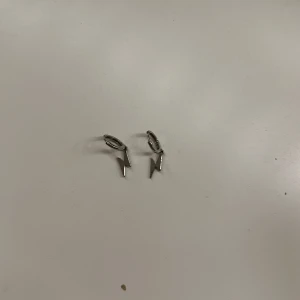 Silvriga blixtformade örhängen - Snygga silvriga örhängen i form av blixtar. Perfekta för att ge en edgy touch till din stil. De är små och diskreta men ändå iögonfallande.