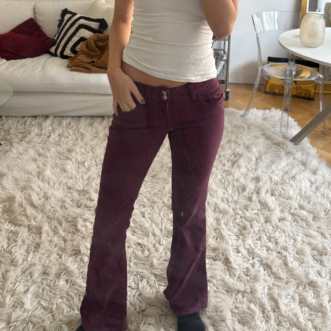 Lågmidjade lila jeans - 1