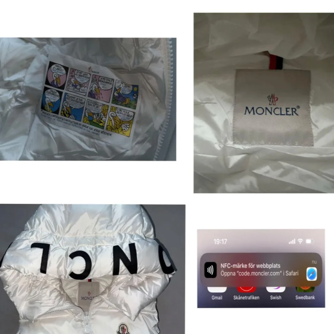 Vit dunväst från Moncler