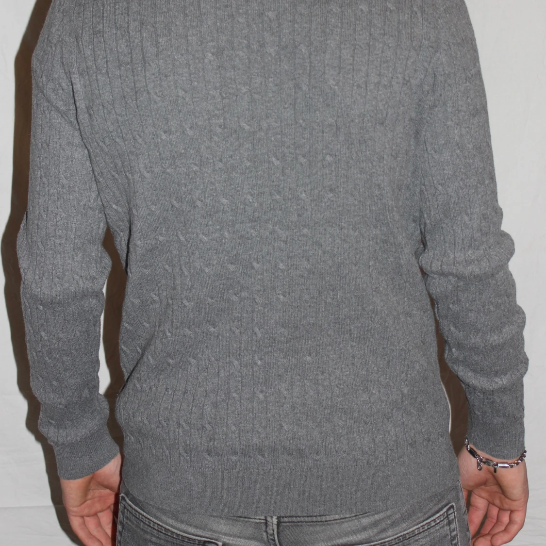 Grå stickad tröja från Massimo Dutti - 4