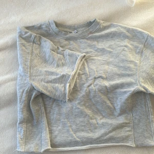 Grå tröja från Zara - Säljer en enkel och stilren grå tröja från Zara. Tröjan har en rund halsringning och perfekt för en avslappnad look. Den är tillverkad i ett mjukt material som känns skönt mot huden.