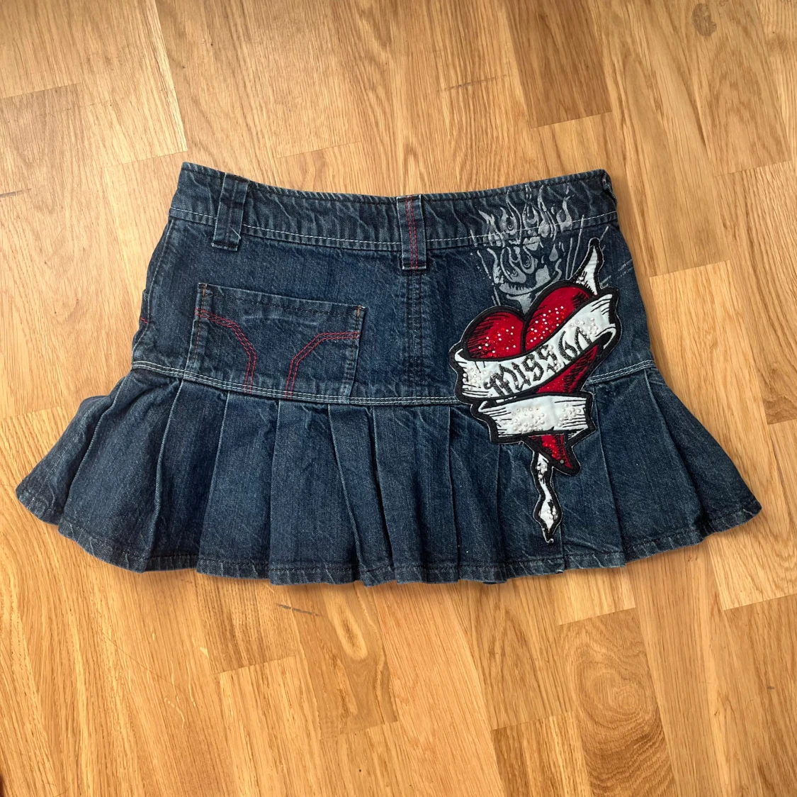 jeans kjol med volang