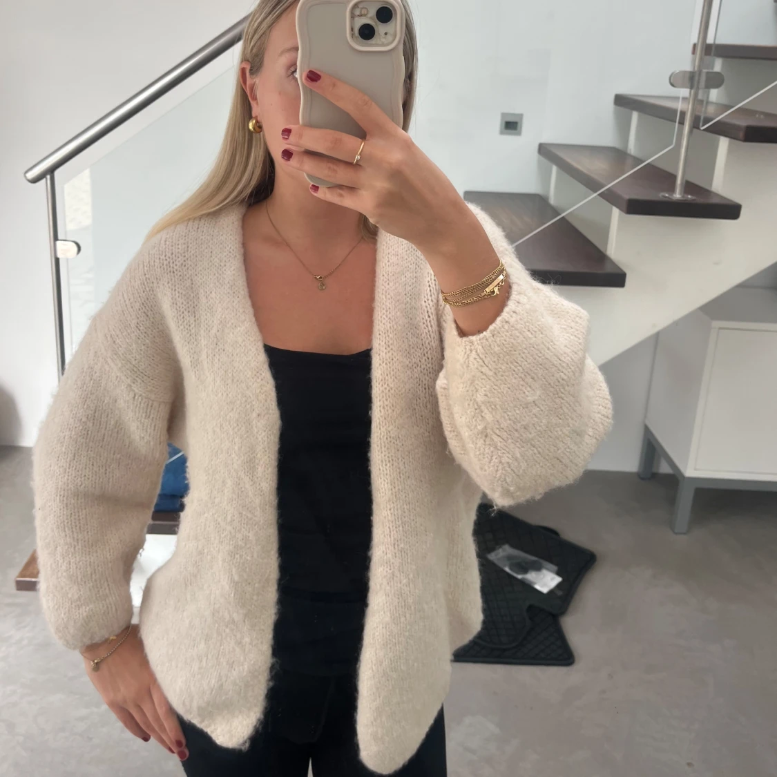 Beige lindex kofta utan knappar