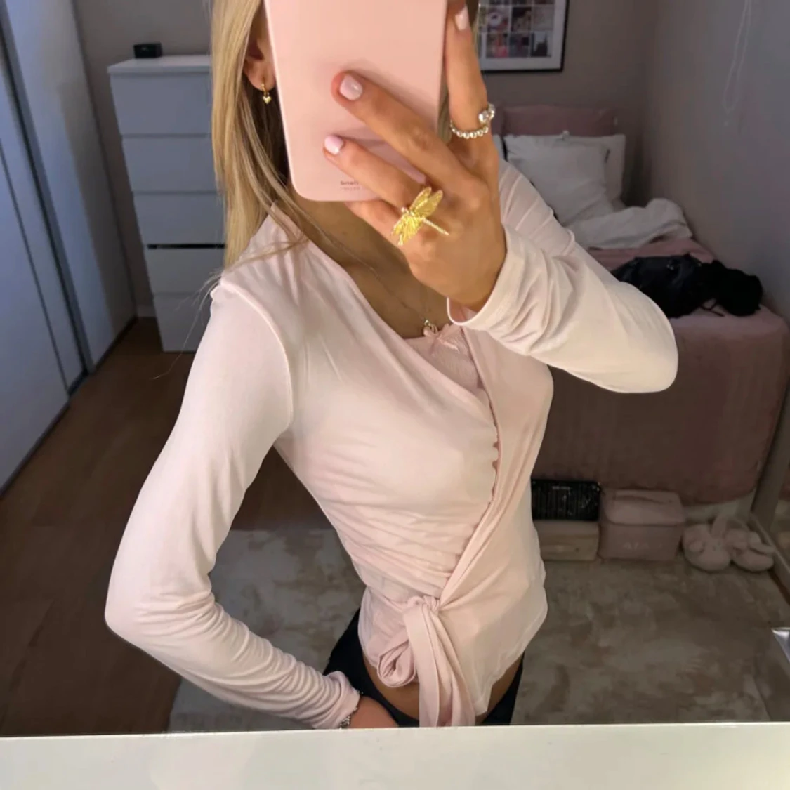 Ljusrosa omlottopp - 90