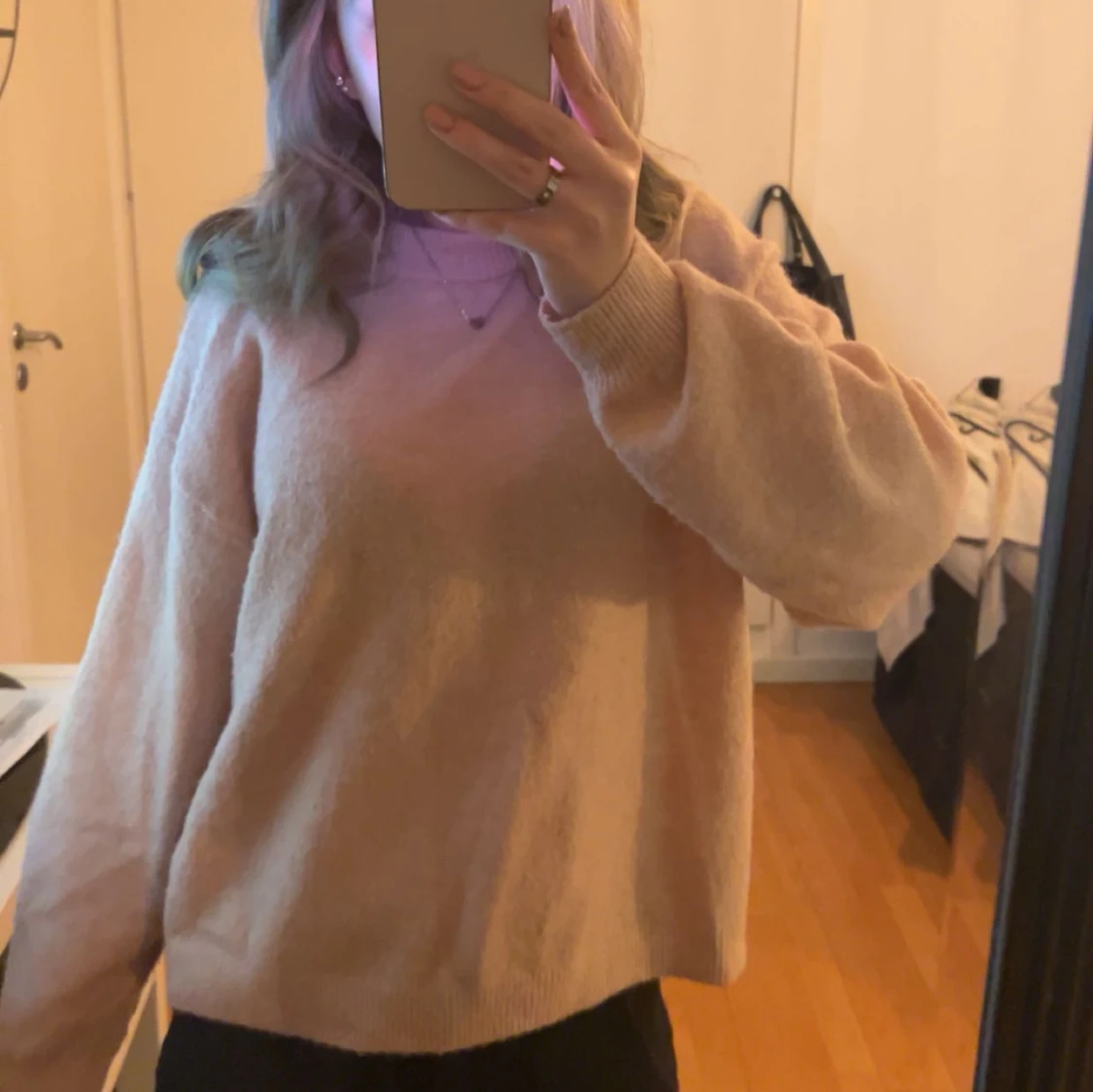 Rosa stickad tröja💕💕