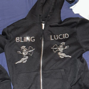 Rhinestone zip hoodie - Säljer min rhinestone hoodie från bling lucid på grund av att den knappt användes och är lite för stor.