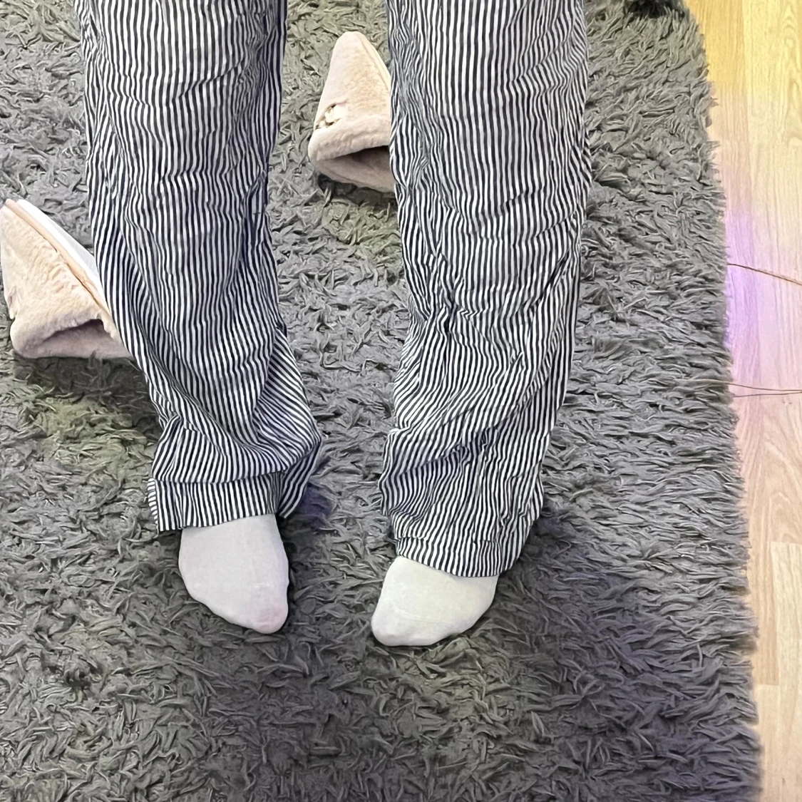 Randiga linen byxor från BikBok - 91