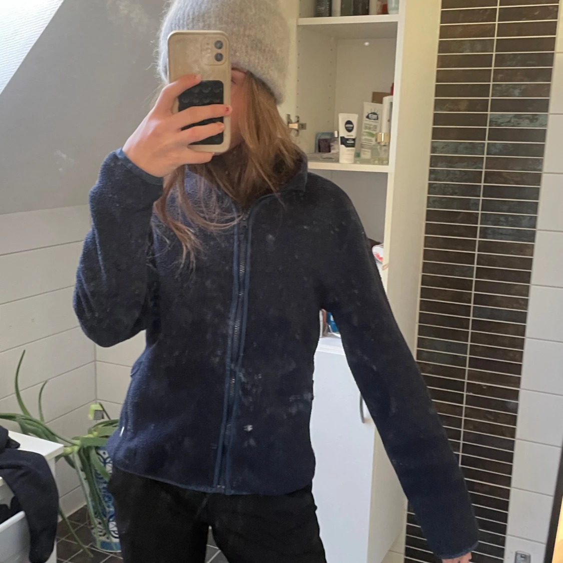 Mörkblå Teddy jacka💙