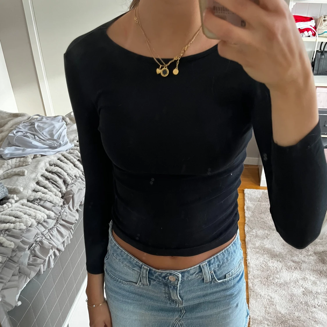 Svart långärmad topp