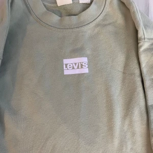 Grön sweatshirt från Levi's - Säljer en snygg och bekväm grön sweatshirt från Levi's i storlek XS. Tröjan är i bra skick och har en klassisk rund halsringning. Perfekt för vardagsbruk eller en avslappnad dag ute. Levi's-loggan är tryckt på bröstet i vitt.