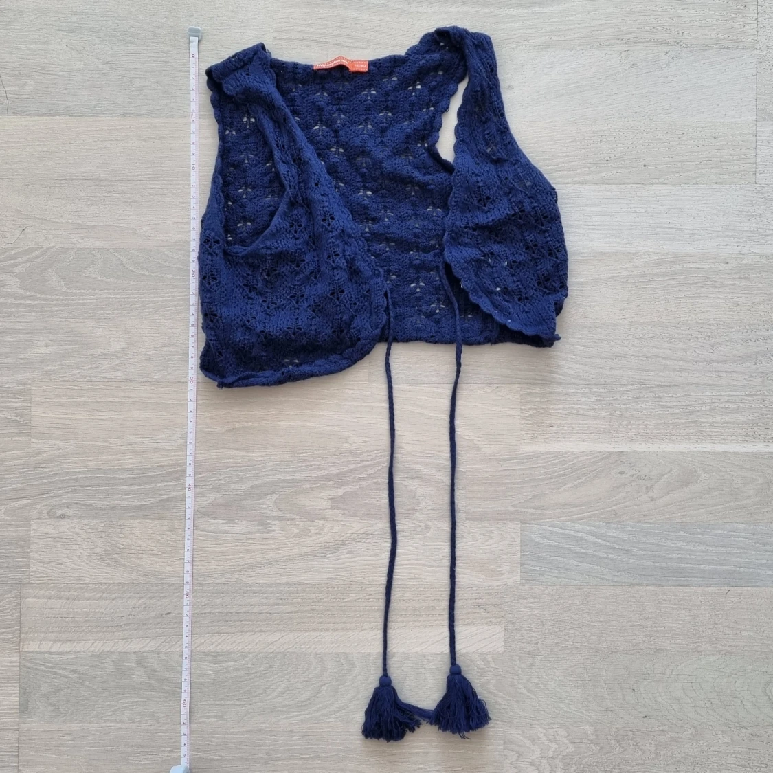 Oanvänd marinblå stickad bolero - 91