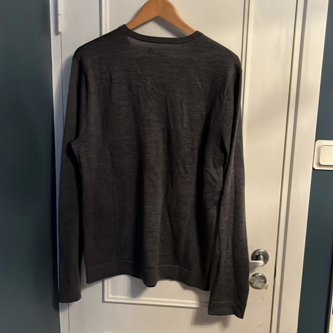 Grå Riley stickad kofta i merino ull - 90